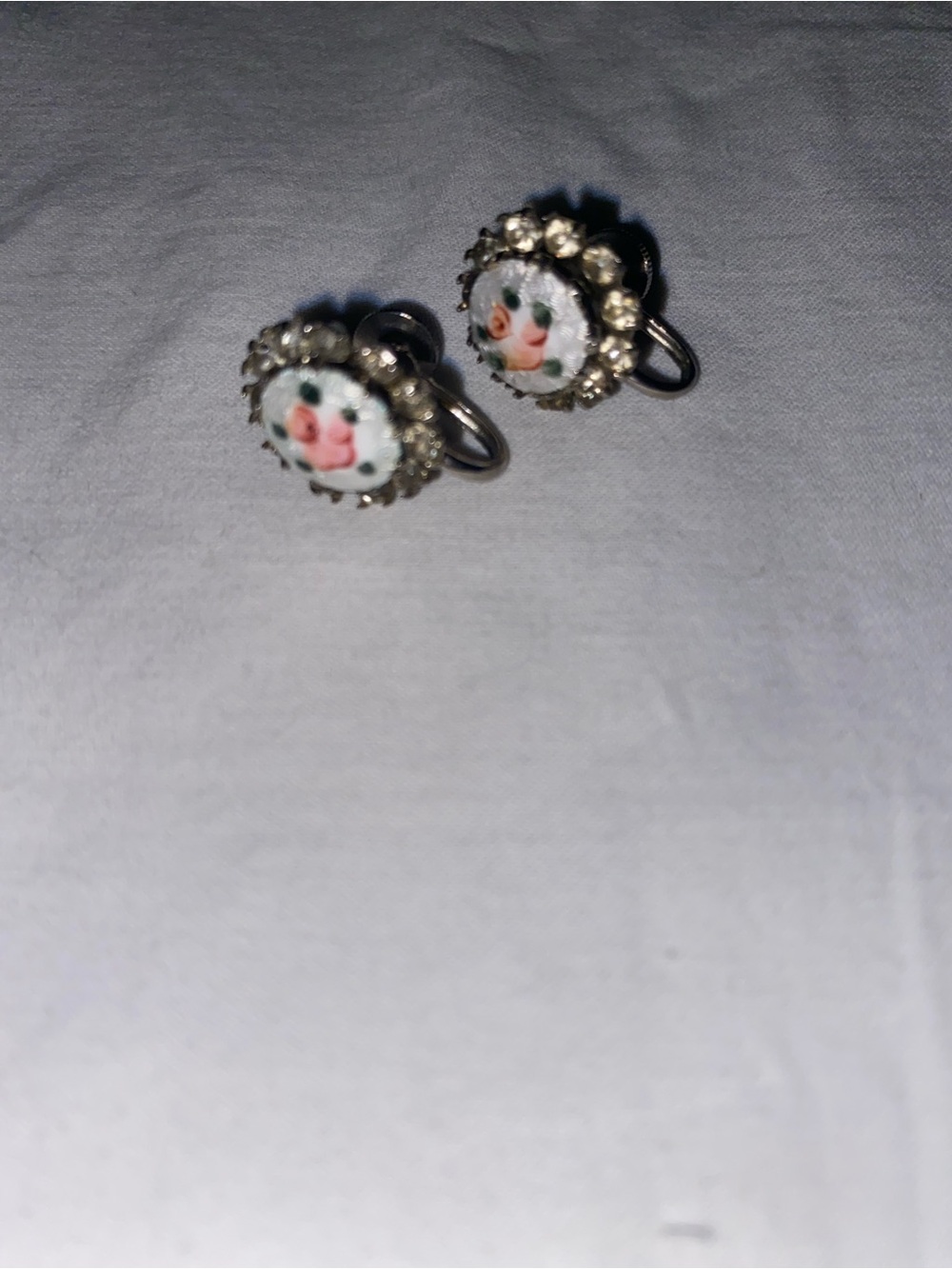 2 Pairs of Vintage Earrings and a Sweater Clip